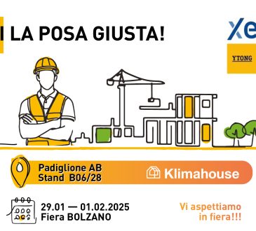 Per Xella la fiera Klimahouse – Bolzano 29 gennaio/1° Febbraio ’25 – rappresenta l’immancabile e prezioso appuntamento per condividere con tutti gli operatori del settore